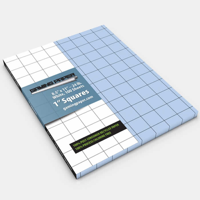 GGP1201 Blue Gaming Paper 1in Squares Singles (100 Sheets)