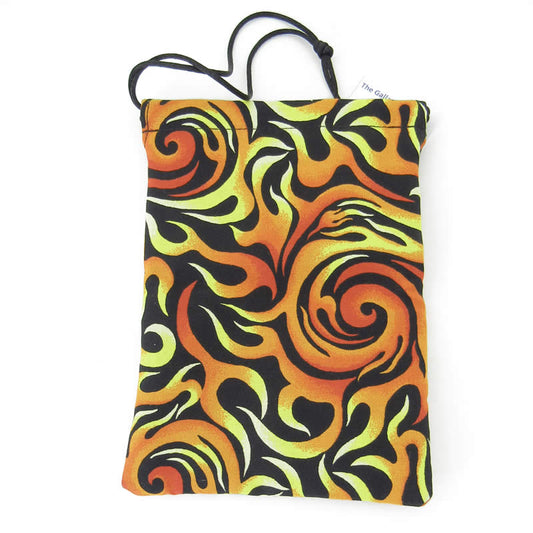 GHGCB1001 Black Flame Cotton Gamer Dice Bag (5in x 7in) Gallant Hands