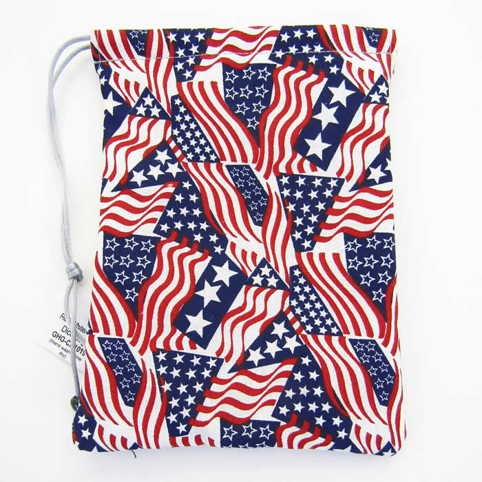 GHGCB1019 Red White and Blue Cotton Gamers Dice Bag (5in x 7in)
