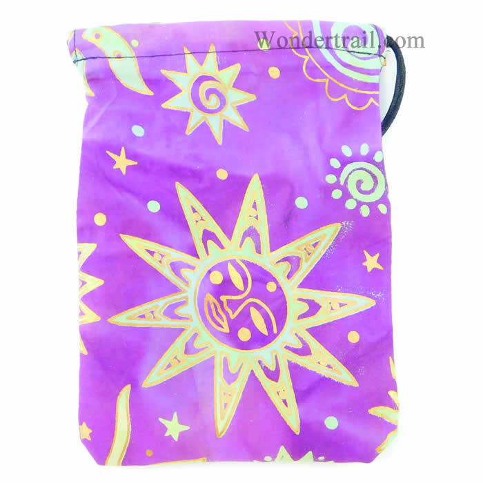 GHGCB1024 Golden Suns Dice Bag 7inx5in Drawstring Gallant Hands Gamers Gear