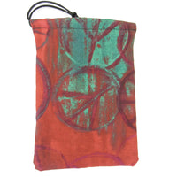 GHGCB1029 Peace Sign Print Dice Bag Cotton 7inx5in Drawstring