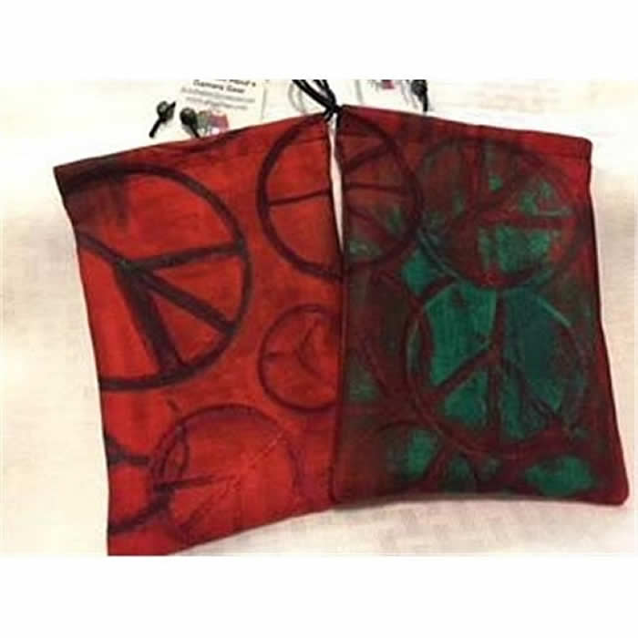 GHGCB1029 Peace Sign Print Dice Bag Cotton 7inx5in Drawstring