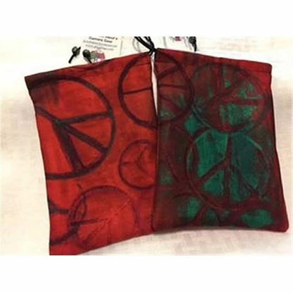 GHGCB1029 Peace Sign Print Dice Bag Cotton 7inx5in Drawstring