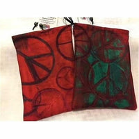 GHGCB1029 Peace Sign Print Dice Bag Cotton 7inx5in Drawstring