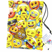 GHGCB1032 Emoji Dice Bag Cotton 7inx5in Drawstring