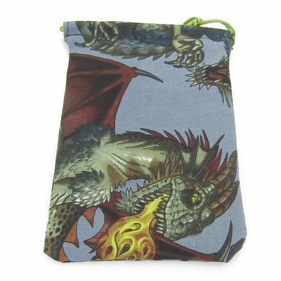 GHGCB1034 Dragons Dice Bag Cotton 7inx5in Drawstring
