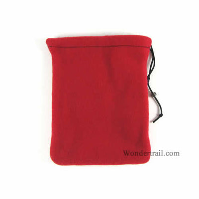 GHGFL3002 Red Fleece 2-Pocket Gamers Dice Bag 7inx5in Drawstring