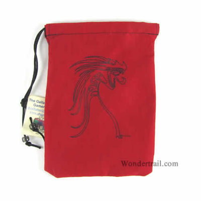 GHGSA5002 Red Tribal Dragon Dice Bag 7inx5in Drawstring