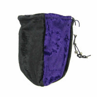 GHGVB4008 Purple and Black Velvet Dice Bag 7inx5in Drawstring