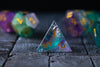 Gemstone Rainbow Fluorite Hand Carved DND Dice Set