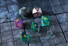Gemstone Rainbow Fluorite Hand Carved DND Dice Set