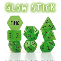 Glow Stick Resin Dice Set