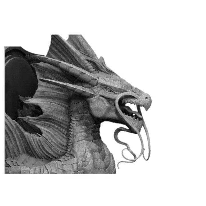 Gold Metallic Dragon Wall-Mountable Bust