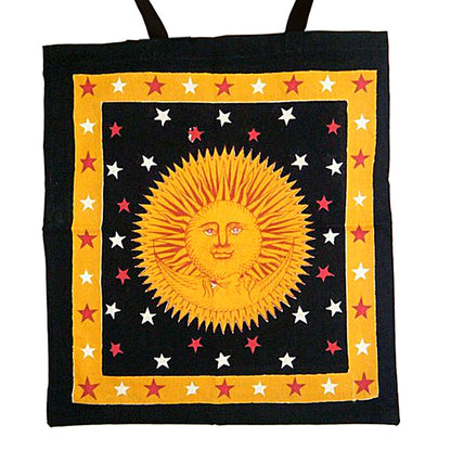 Lotus Black Velvet Embroidered Bag - 5" x 7" Spiritual Pouch