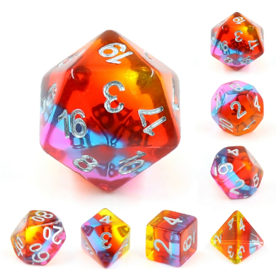 Golden Time RPG Dice Set | 7-Piece Polyhedral Dice for TTRPGs