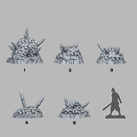 3D Printed Fantastic Plants and Rocks Grass Stake Trap 28mm - 32mm D&D Wargaming