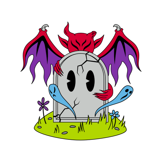 Grave Guardian – Tombstone Demon & Lost Souls Gothic Enamel Pin