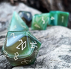 Green Striped Agate - 7 Piece RPG Set Gemstone Dice