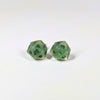Green Dragon D20 Stud Earrings - Poison Green Dice Jewelry