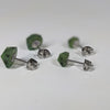 Green Dragon D20 Stud Earrings - Poison Green Dice Jewelry