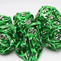 Hollow Hearts: Green - Metal RPG Dice Set