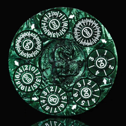 Unique Dice Spinner: 7-in-1 Metal 3D Relief Dragon DND Roulette Dice Spinner