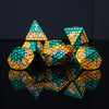 Green and Gold Dragon's Egg Metal Dice Set