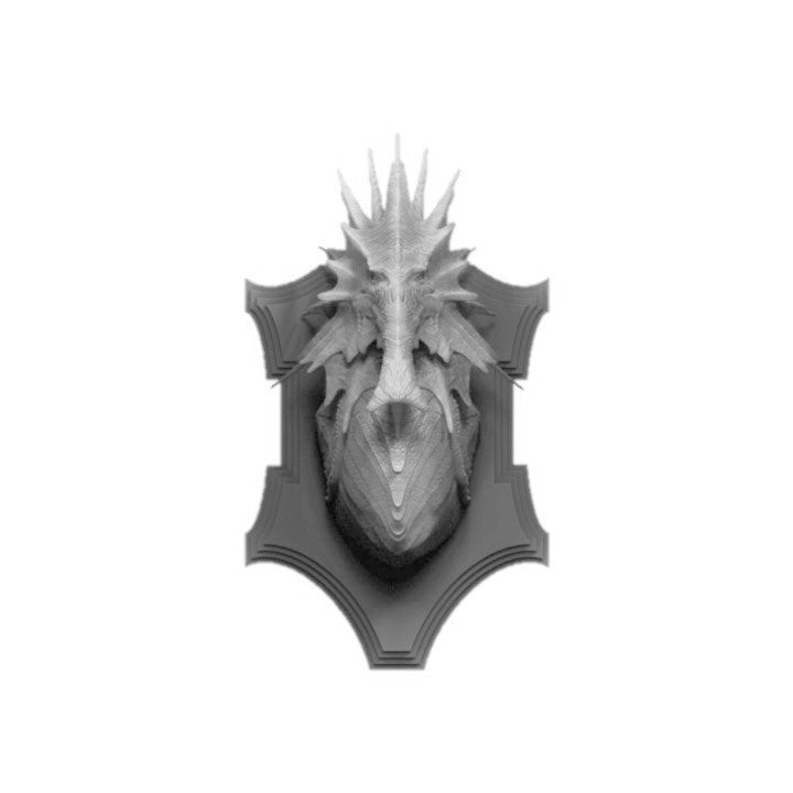 Grey Chromatic Dragon Wall-Mountable Bust