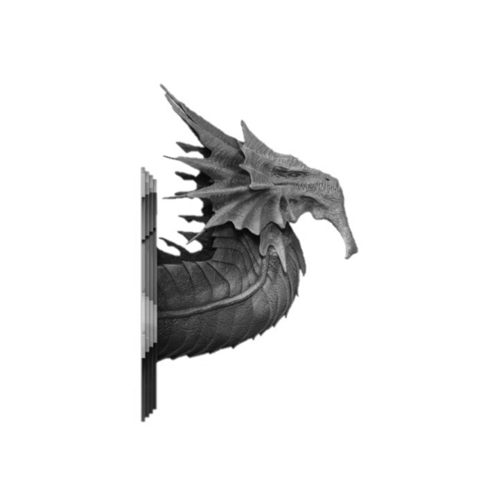 Grey Chromatic Dragon Wall-Mountable Bust
