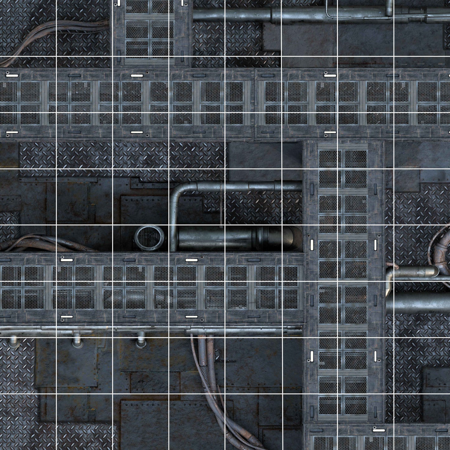 Sci-Fi Skirmish Premium - 24x24 with 3" Grid - Double Sided Neoprene Mat with Bag