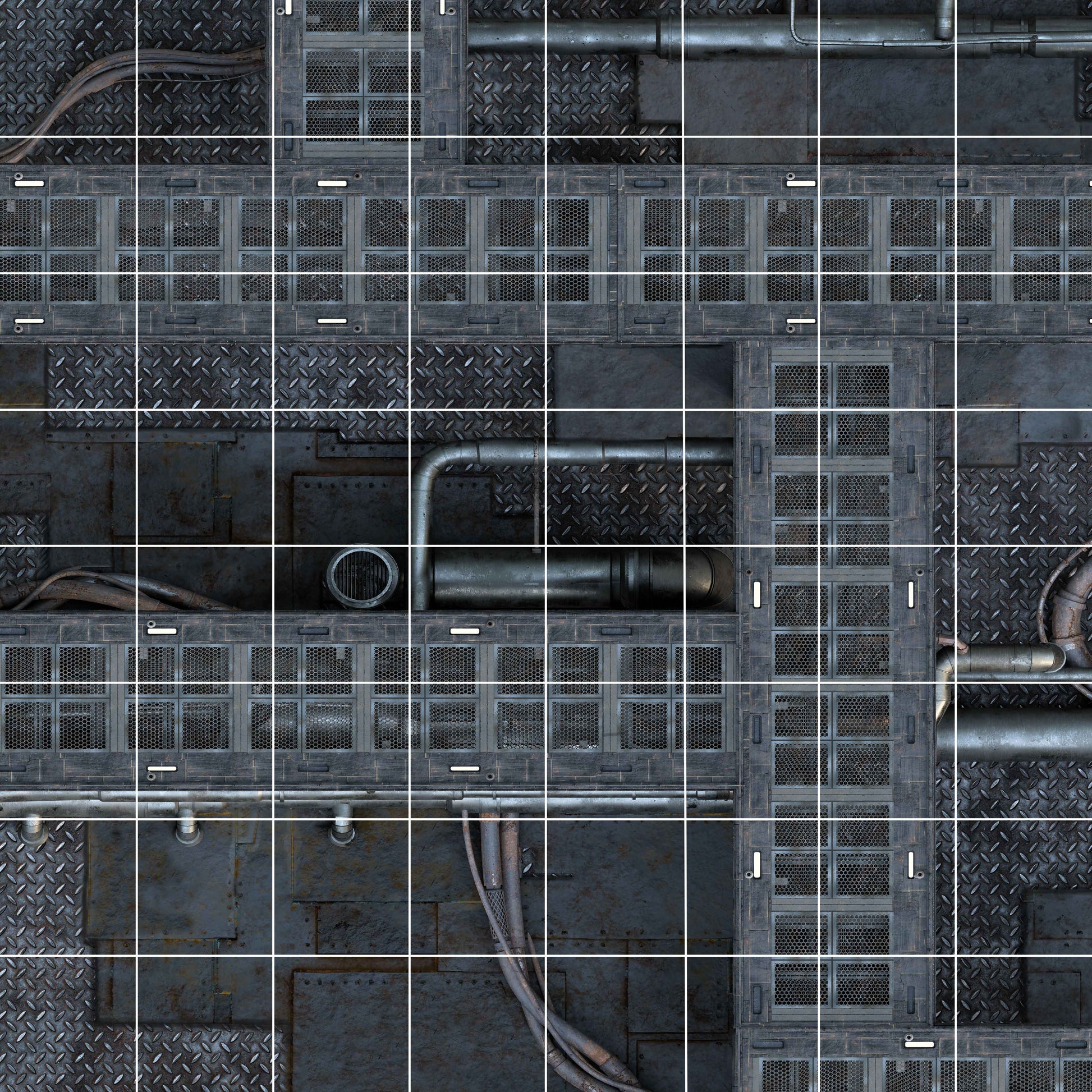 Sci-Fi Skirmish Premium - 24x24 with 3" Grid - Double Sided Neoprene Mat with Bag