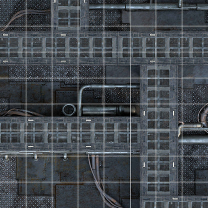 Sci-Fi Skirmish Premium - 24x24 with 3" Grid - Double Sided Neoprene Mat with Bag