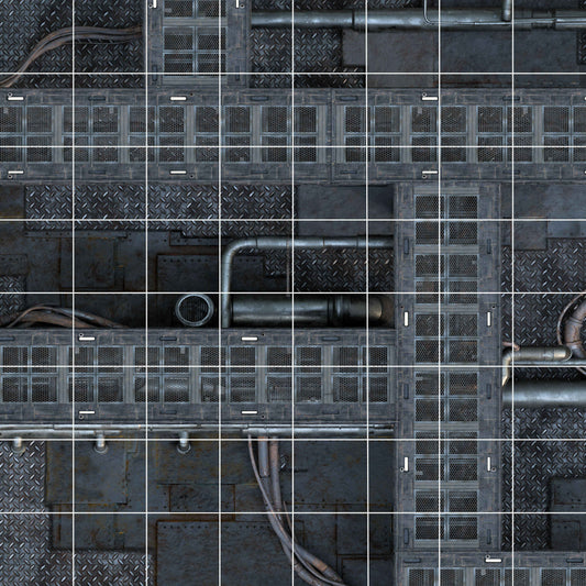 Sci-Fi Skirmish Premium - 24x24 with 3" Grid - Double Sided Neoprene Mat with Bag