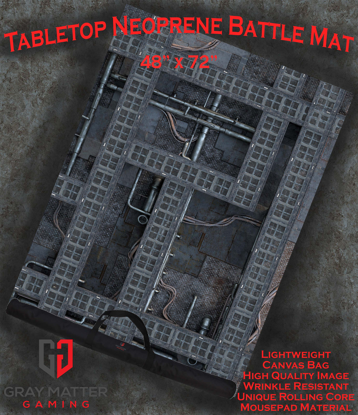 Grimdark Station - Neoprene Battle Mat - Warhammer, AoS, 40K, Kill Team, MCP, Shatterpoint, Legion, More