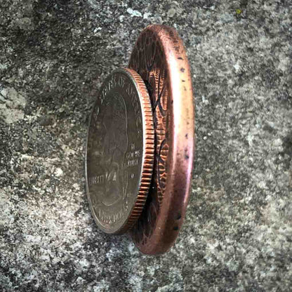 Helm of Awe Copper Coin Necklace – Aegishjalmur Warrior's Stave Viking Coinage
