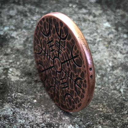 Helm of Awe Copper Coin - Aegishjalmur - Warrior's Stave Viking Coinage