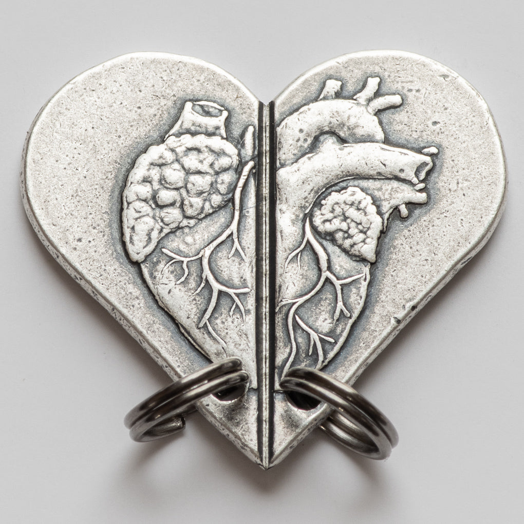 Silver Whole Heart Breakable Charm Set