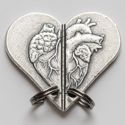 Silver Whole Heart Breakable Charm Set