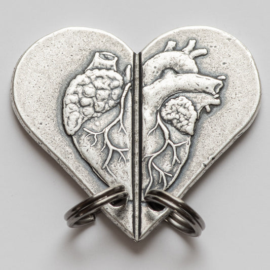 Silver Whole Heart Breakable Charm Set