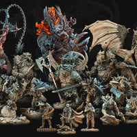 3D Printed Archvillain Games Akata Howling Horde 28 32mm D&D