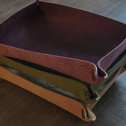 Hand Made Italian Green Pueblo Leather DND Dice Tray