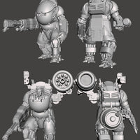 Sci-Fi Mech / Mecha Hardsuit 50mm Power Armor - Set of 4 with Multiple Accessories