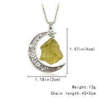 Amethyst Gold Metal Crescent Moon Necklace Pendant