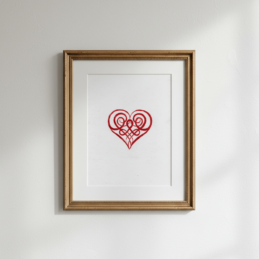 Celtic Heart Knotwork Fine Art Print Archival Reproduction