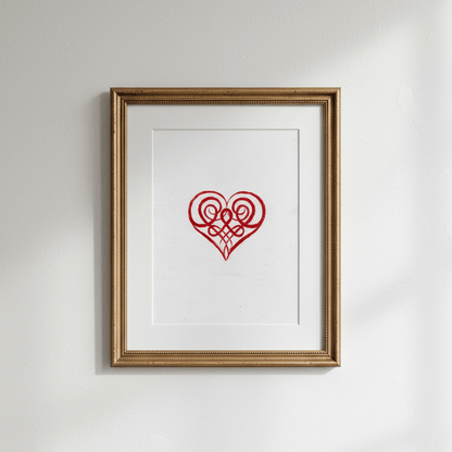 Celtic Heart Knotwork Fine Art Print Archival Reproduction