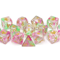 Hedronic Serenity - 14 Piece DnD Dice Set | Acrylic RPG Gaming Dice