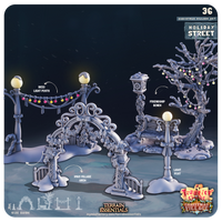 3D Printed Cast n Play Christmas Village Terrain Set 28mm 32mm D&D