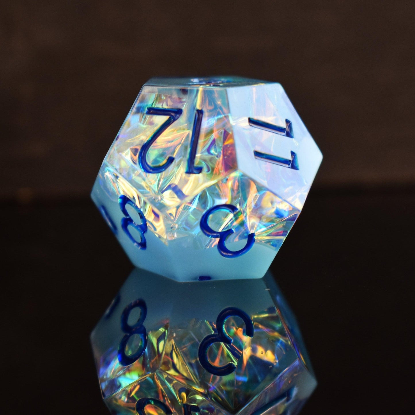 Ice Storm Sharp-Edged Resin Dice Set – 7-Piece Polyhedral RPG Dice