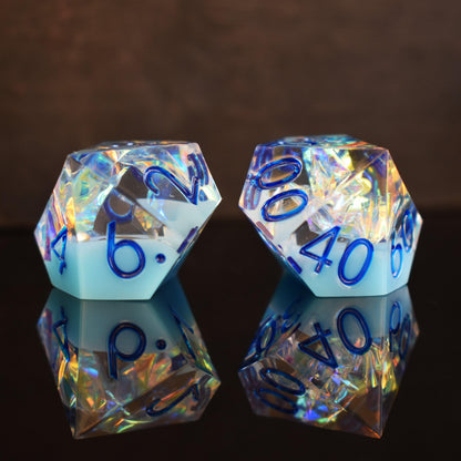 Ice Storm Sharp-Edged Resin Dice Set – 7-Piece Polyhedral RPG Dice