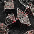Silver w/Blood Splatter Dragon Strengthened Metal 7-Dice Set